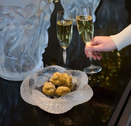 Champagne menu truffes et caviar villa rené lalique alsace 