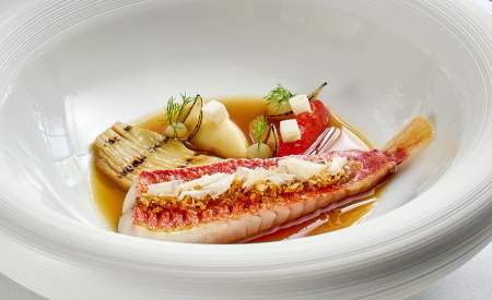 Menu 10 Ans Villa René Lalique Chef Paul Stradner Rouget