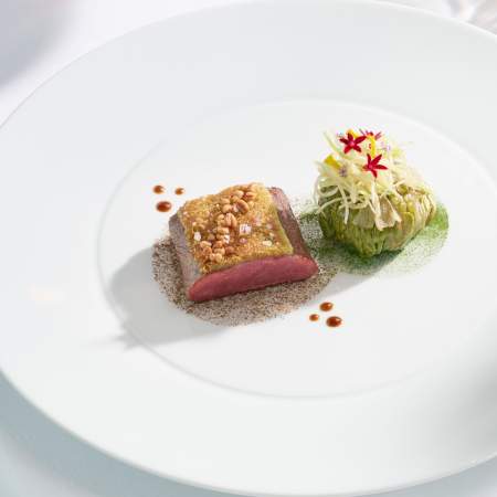 chevreuil plats deux étoiles michelin villa rené lalique alsace